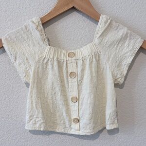 Rylee + Cru 2-3Y Ivory Linen Blend Leah Peasant Top /Cottagecore Heirloom Boho
